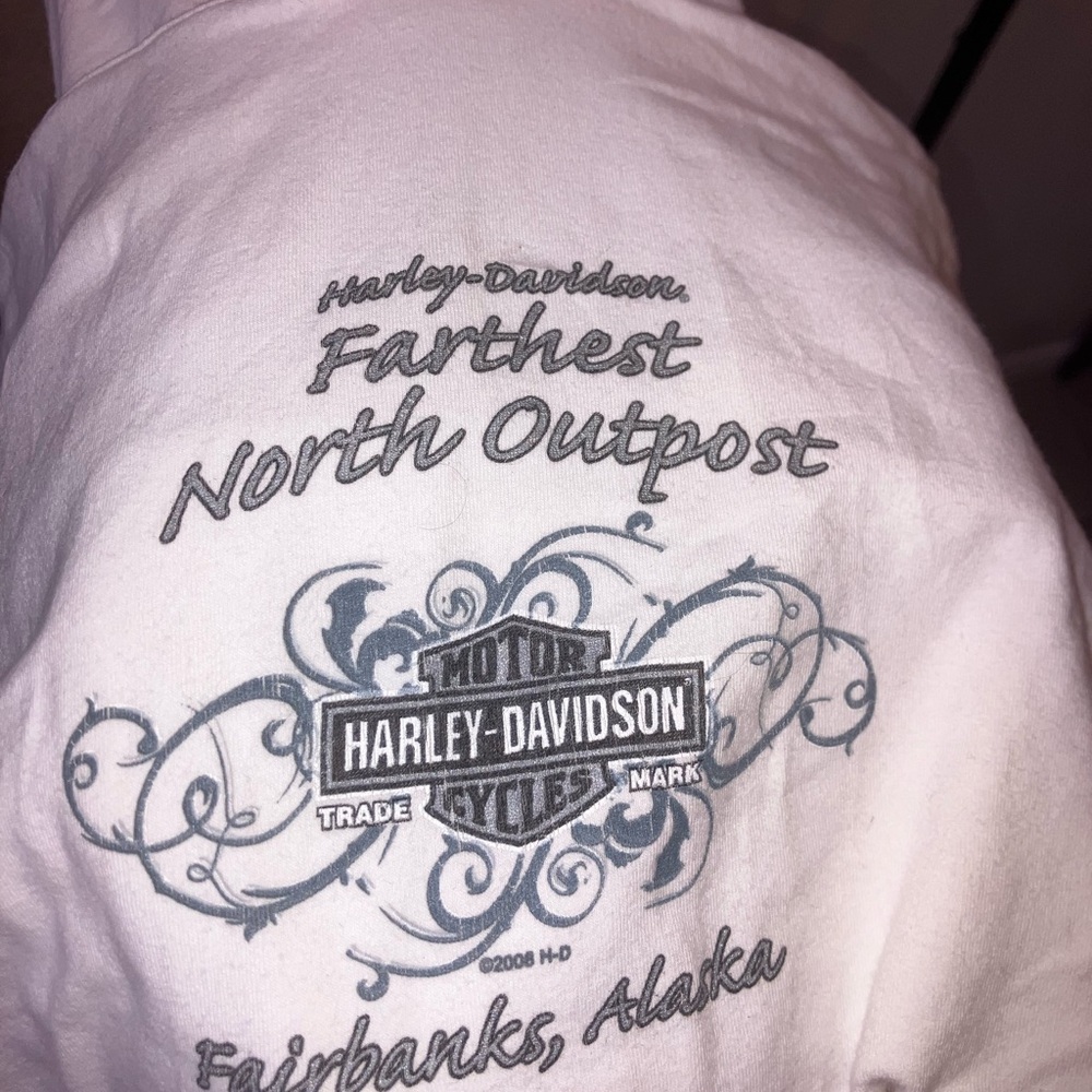 Harley Davidson White Tank Top Y2k Womens Size L Biker Motorcycle